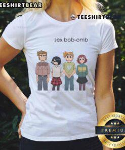 Cute Sex Bob-Omb graphic on Skycaelo Scott Pilgrim ladies tee, perfect for fans of the iconic video game series.