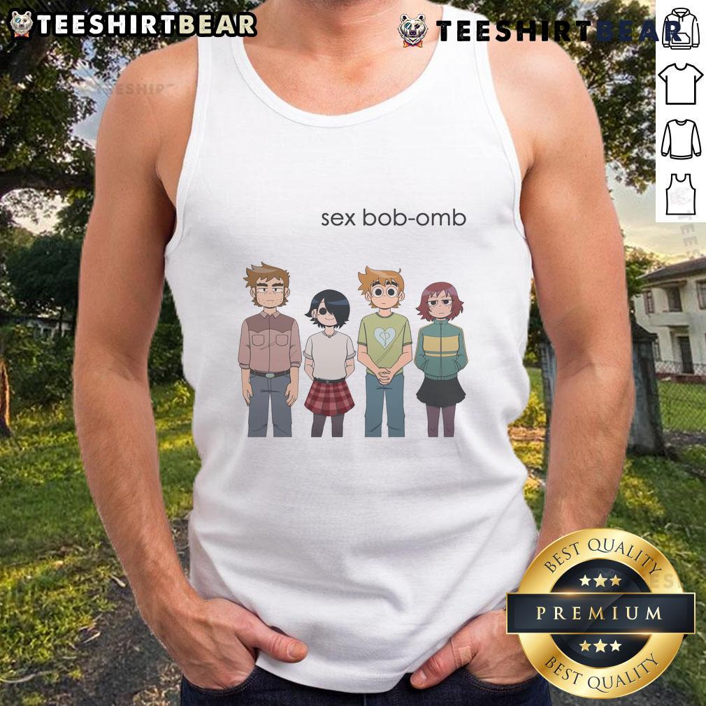 Adorable Cute Sex Bob-Omb tank top by Skycaelo featuring vibrant graphics inspired by Scott Pilgrim.