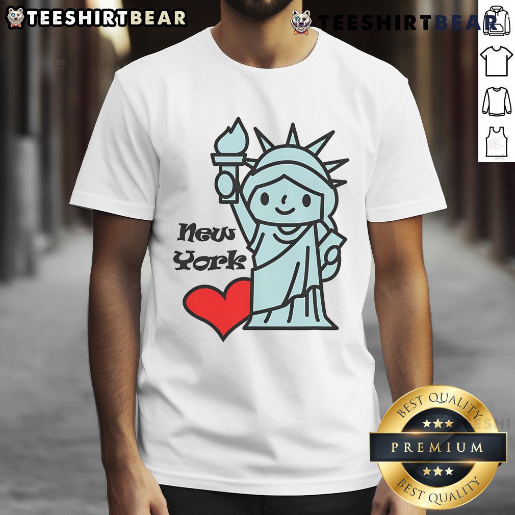 Alt Text: Cute Statue of Liberty New York T-Shirt design featuring a playful rendition of the iconic landmark.