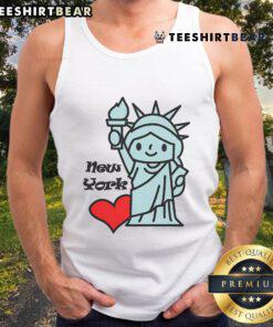 Cute Statue of Liberty tank top design featuring vibrant colors and playful graphics, perfect for New York lovers.
