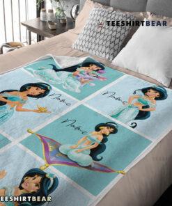 Disney Cartoon Aladdin Jasmine Princess Blanket Fleece Customized Blanket