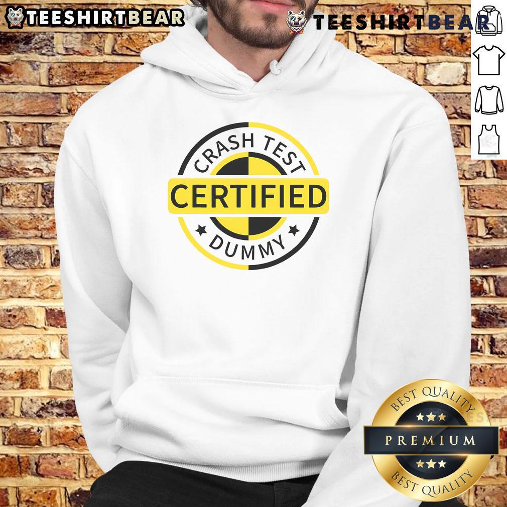 Funny Crash Test Certified Dummy Hoodie featuring a humorous design and vibrant colors, perfect for casual wear.
