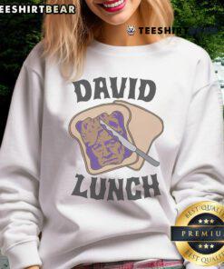 Funny David Lunch Sandwich Sweatshirt featuring a quirky sandwich graphic, perfect for food lovers and humor enthusiasts.