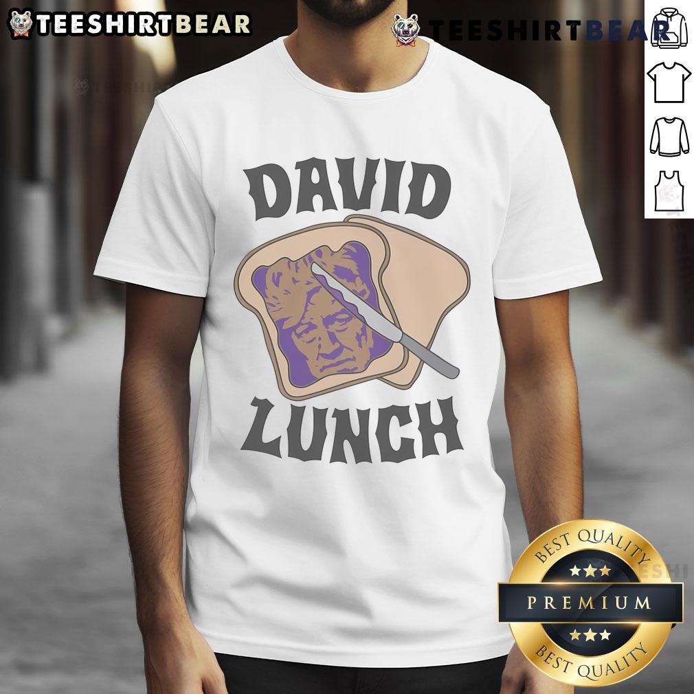 Funny David Lunch Sandwich T-Shirt featuring a humorous sandwich graphic, perfect for food lovers and casual wear.