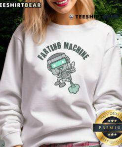 Funny Farting Machine Robot Sweatshirt featuring a playful graphic of a robot with humorous fart sound effects.