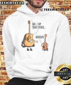 Funny guitar and ukulele hoodie featuring 'I Am Your Father' Star Wars design, perfect for music and movie fans.