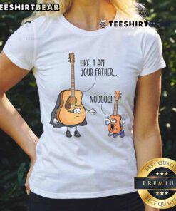 Funny guitar and ukulele design with 'I Am Your Father' text, perfect for Star Wars fans on a ladies' tee.