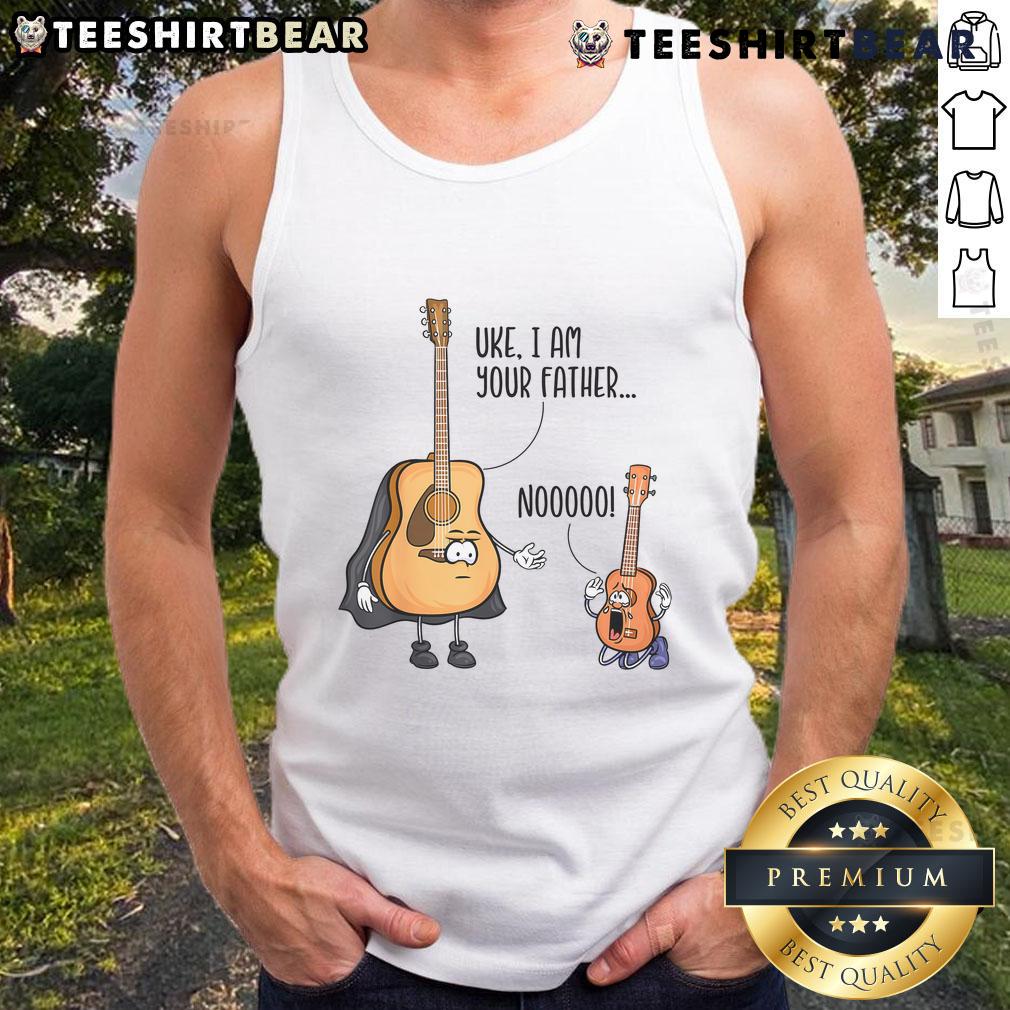 Funny guitar ukelele tank top featuring 'I am your father' Star Wars design, perfect for music lovers and fans.