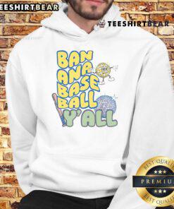 Funny 'Let's Go Bananas' Disco Baseball Y'all Hoodie featuring vibrant graphics and playful design for baseball fans.