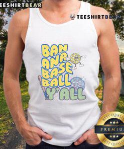 Funny Lets Go Bananas Disco Baseball Y'all tank top featuring vibrant graphics and playful design for summer style.