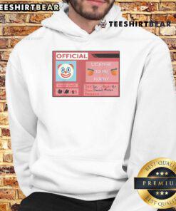 Funny License to Be Horny Clown Emoji Hoodie, showcasing playful design with vibrant colors and humorous text.
