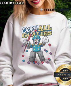 Funny Oops All Goalies Poly Sweatshirt featuring playful goalie-themed graphics perfect for hockey fans.