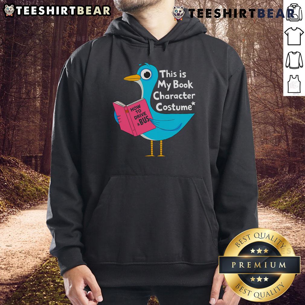 Kids in a funny pigeon character costume hoodie, showcasing a playful reading theme for book lovers.