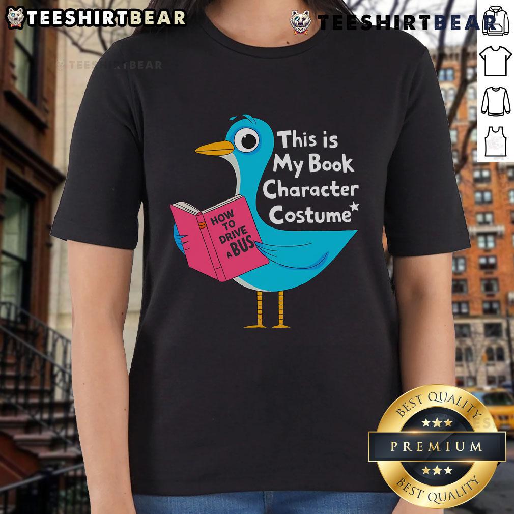 Alt Text: Kids in a funny pigeon costume shirt, perfect for book character day, showcasing creativity and love for reading.