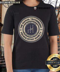 Good-4-Speed Manual Transmission Preservation Society Ladies Tee featuring vintage car graphics and a stylish design.