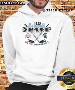 Alt Text: Good Big Ten 2025 Hockey Tournament hoodie featuring team logos and vibrant colors, perfect for fans.
