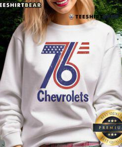 Good Chevrolet Red and Blue 76 Graphic Sweatshirt featuring a vintage design and comfortable fit for casual wear.