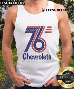 Alt Text: Good Chevrolet Red Blue 76 Graphic Tank Top featuring a vibrant design and classic Chevy branding for car enthusiasts.