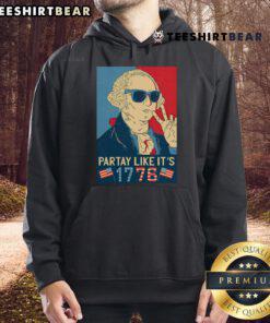 Good George Washington Party Like It's 1776 hoodie featuring a patriotic design for historical celebration enthusiasts.