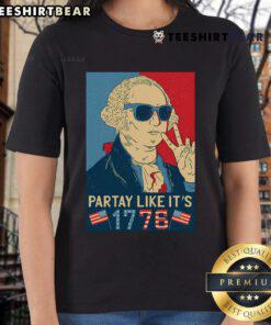 Good George Washington Party Like It's 1776 Ladies Tee featuring a vintage design for patriotic celebrations.