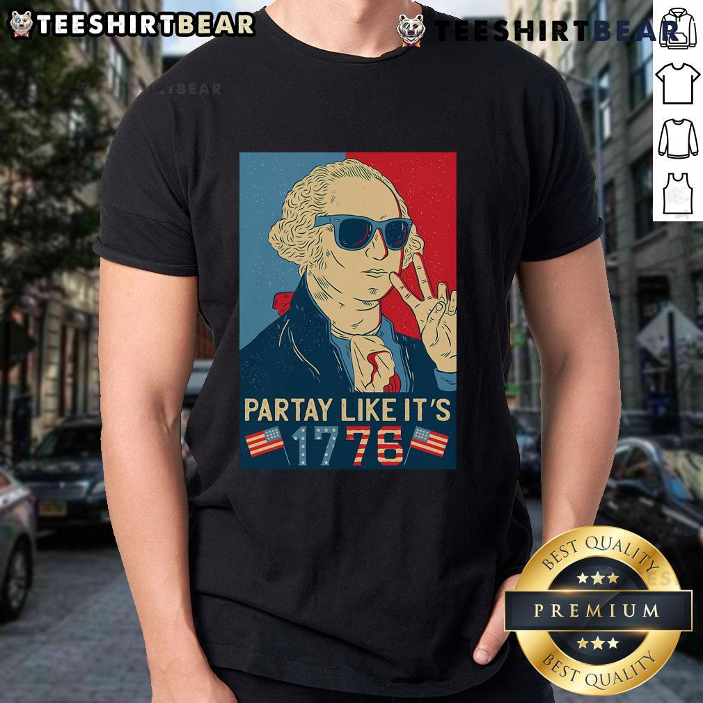 Good George Washington Party Like Its 1776 T-Shirt featuring a vintage design celebrating American independence.