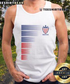 Good Made in USA Soccer Team Flag Tank Top featuring vibrant colors and a patriotic design for sports enthusiasts.