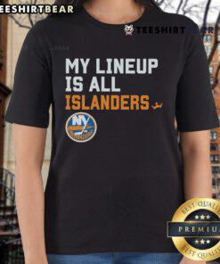 Good New York Islanders My Lineup Ladies Tee featuring a stylish design perfect for female fans of the NHL team.
