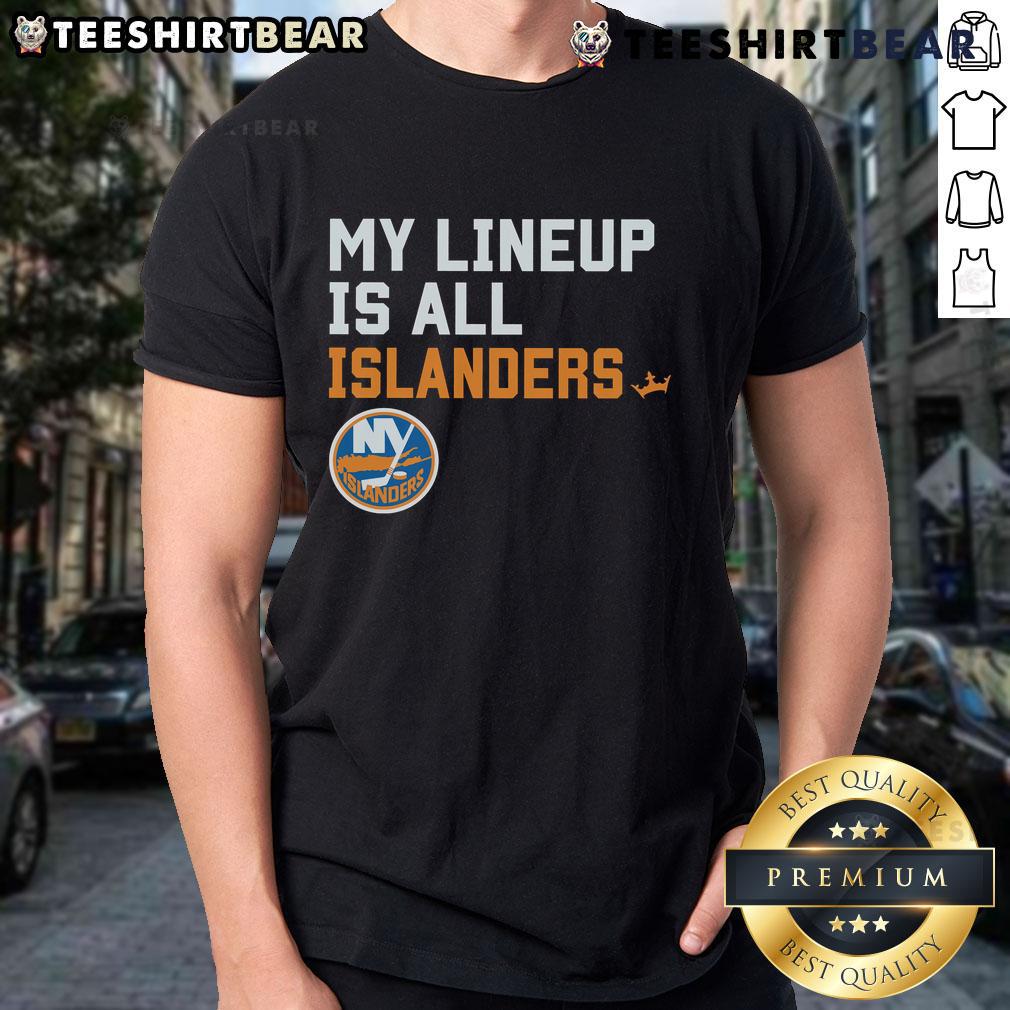 Good New York Islanders My Lineup T-Shirt featuring team colors and logo, perfect for fans supporting the Islanders.