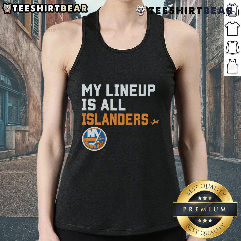 Good New York Islanders My Lineup tank top featuring team colors and logo, perfect for fans and casual wear.