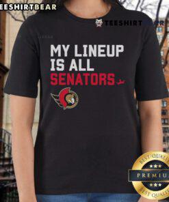 Good Ottawa Senators My Lineup Ladies Tee featuring team colors and logo, perfect for female fans of the Senators.