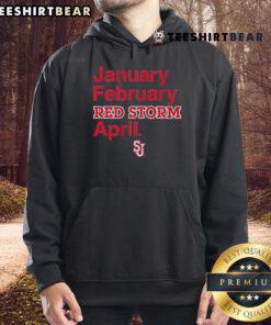 Good St. John's Basketball hoodie in red, perfect for fans of the Red Storm, featuring a stylish design for January-February wear.