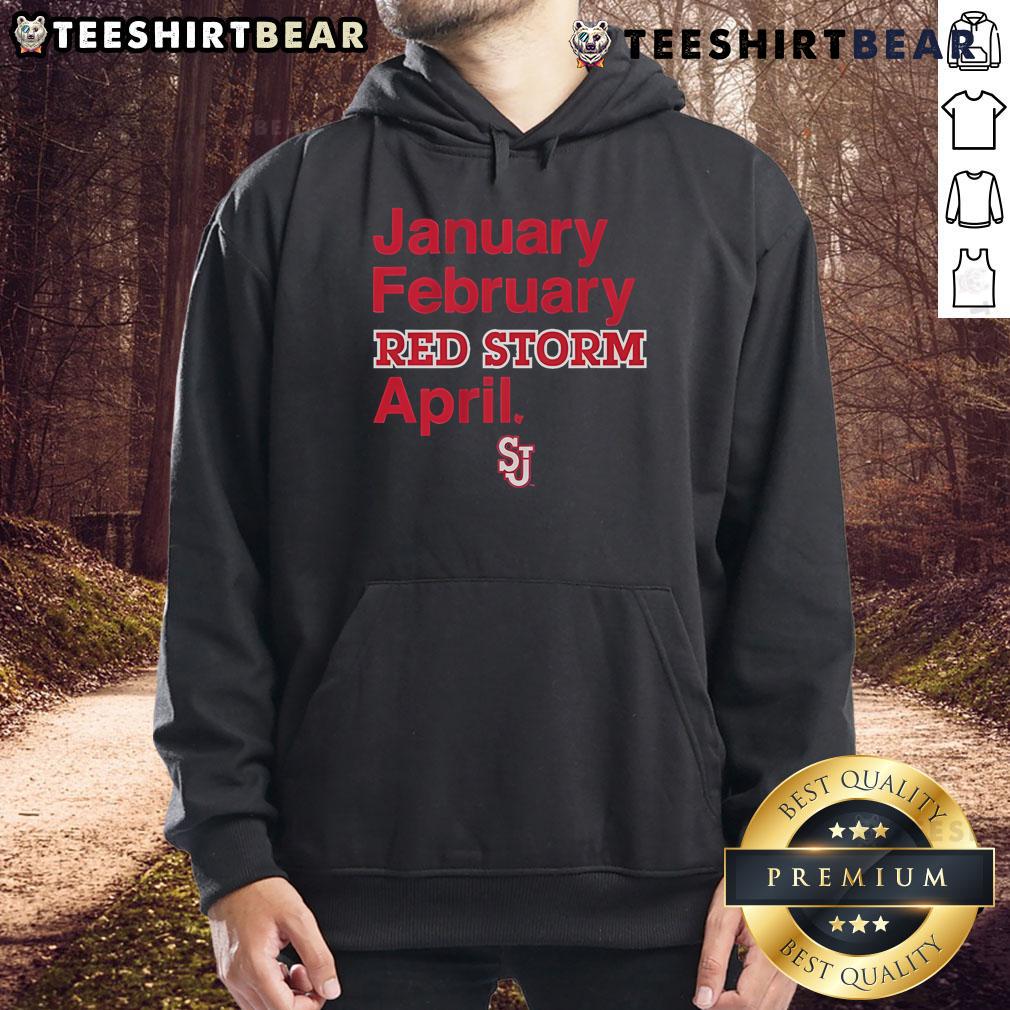 Good St. John's Basketball hoodie in red, perfect for fans of the Red Storm, featuring a stylish design for January-February wear.