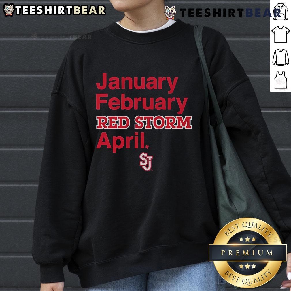 Good St. John's Basketball sweatshirt in red, perfect for fans of the Red Storm, showcasing team spirit for January and February.