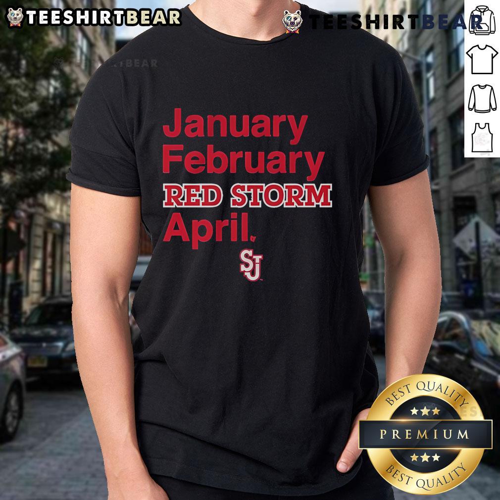 Good St. Johns Basketball Red Storm T-Shirt for January and February, showcasing team spirit and style for fans.