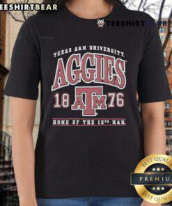 Good Texas A&M Aggies 1876 Home of the 12th Man Ladies Tee showcasing school pride and spirit in vibrant colors.