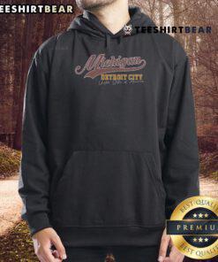 Vintage Michigan Detroit City hoodie featuring retro design and vibrant colors, perfect for fans of Detroit apparel.