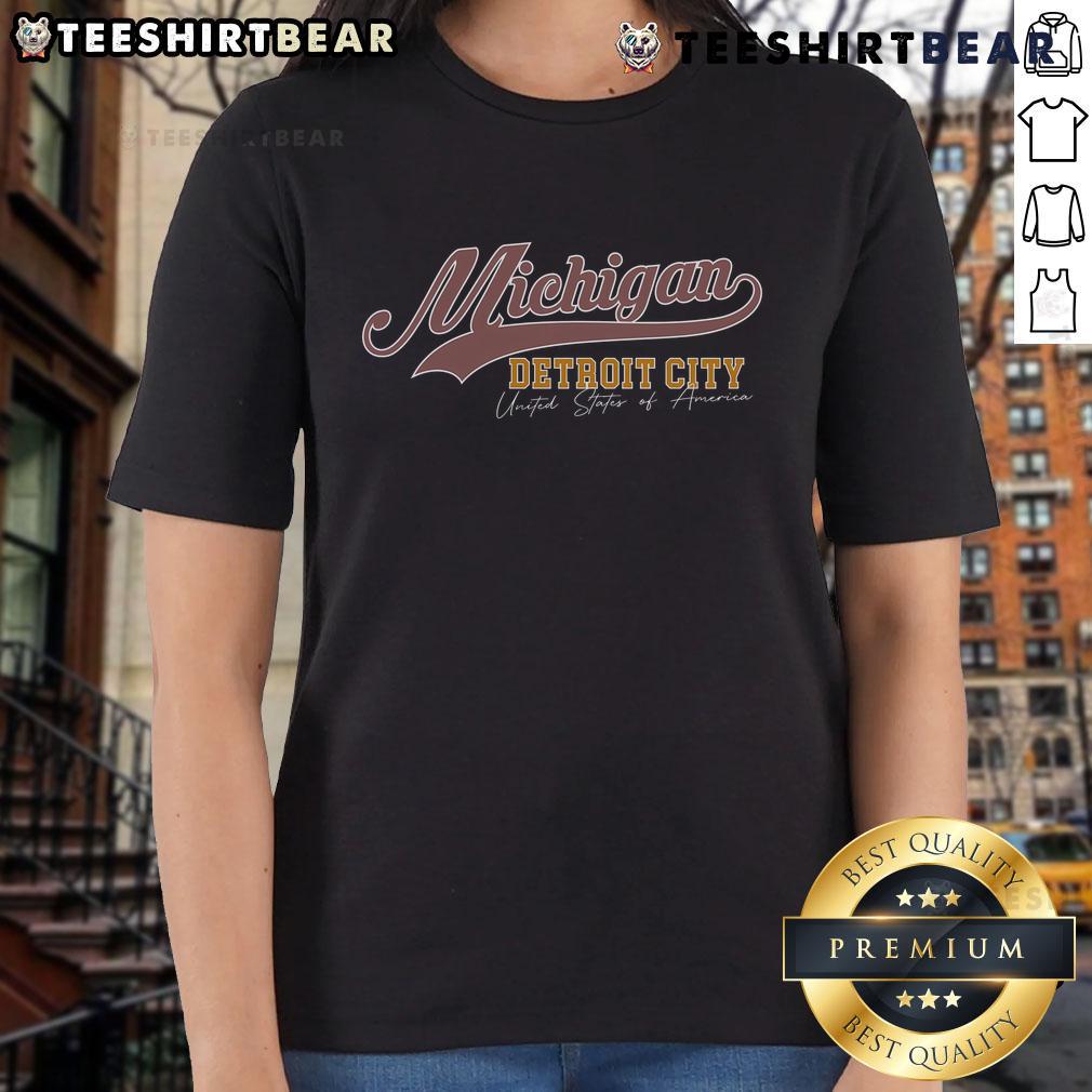 Good Vintage Michigan Detroit City Ladies Tee featuring a stylish design perfect for casual wear.