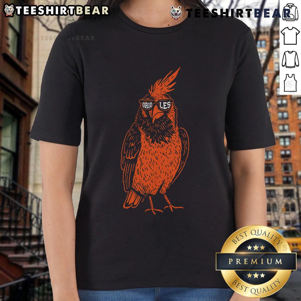 Vintage Orioles retro ladies tee featuring a classic design, perfect for fans of the Baltimore Orioles baseball team.