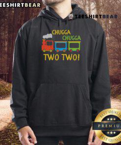 Colorful Happy Chugga Chugga Two Two Birthday Train hoodie for kids, perfect for birthday celebrations and train lovers.