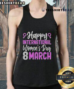 Happy International Women's Day March 8 tank top featuring vibrant colors and empowering graphics celebrating women's achievements.