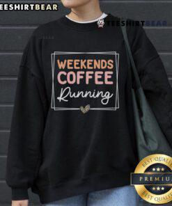 Alt Text: Cute retro sweatshirt with 'Happy Weekends' coffee sayings, perfect for mom life and casual wear.