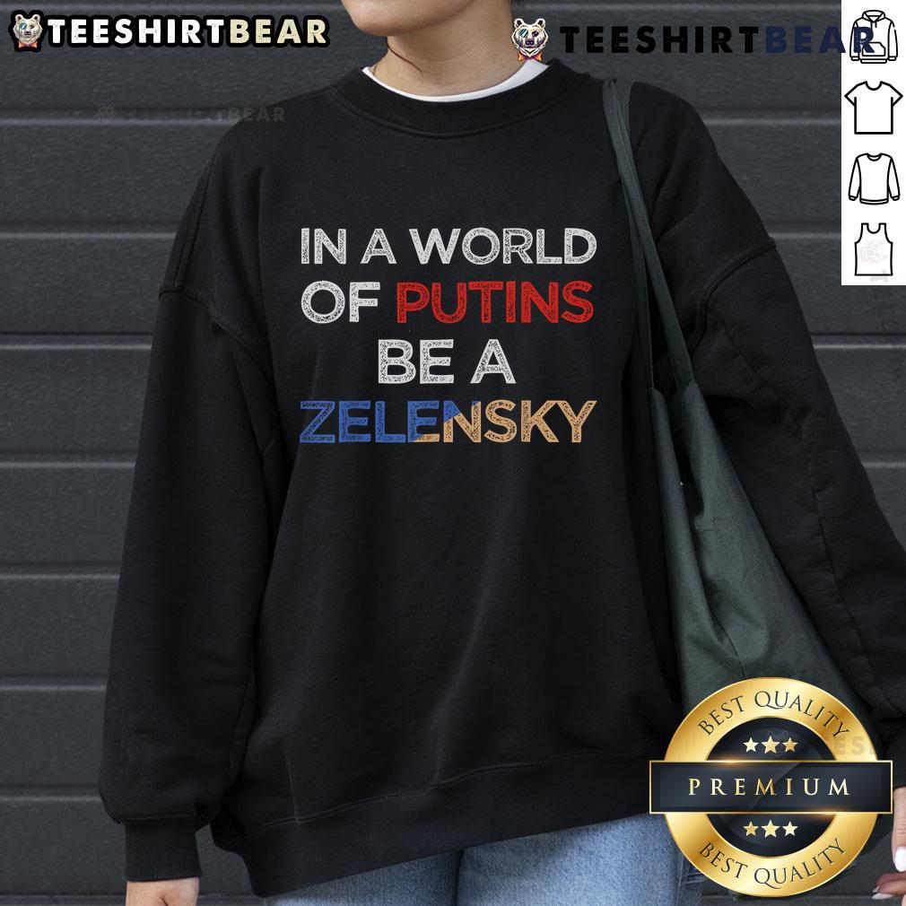 Hot 'I Stand With Ukraine' sweatshirt featuring a bold design, promoting support for Ukraine against Putin's aggression.