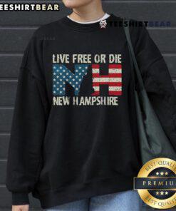 Hot New Hampshire Patriotic Live Free or Die Sweatshirt featuring bold graphics and comfortable design.