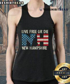 Hot New Hampshire Patriotic Live Free or Die Tank Top showcasing bold design and vibrant colors for summer style.