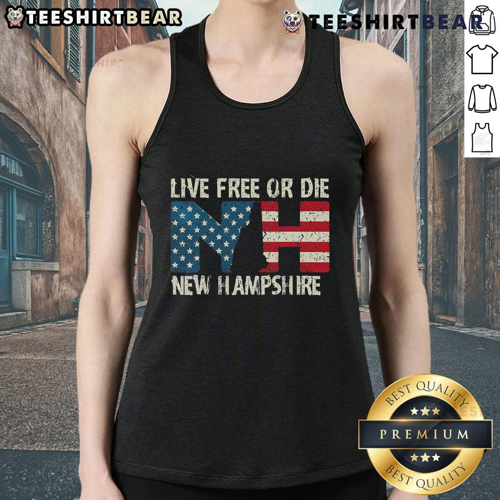 Hot New Hampshire Patriotic Live Free or Die Tank Top showcasing bold design and vibrant colors for summer style.