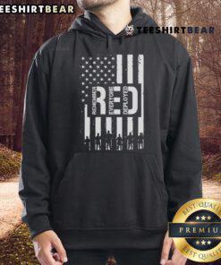Hot R.E.D. Remember Everyone Deployed Red Friday Flag Hoodie showcasing patriotism and support for deployed military personnel.