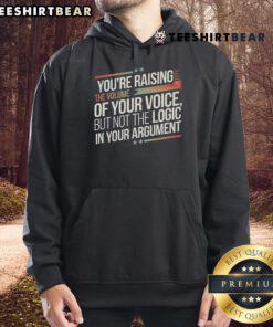 Hot Zelensky Trump hoodie with 'You're Raising The Volume of Your Voice' slogan, perfect for bold fashion statements.