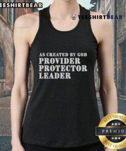 Nice As Created By God tank top featuring a bold design for provider, protector, and leader themes.