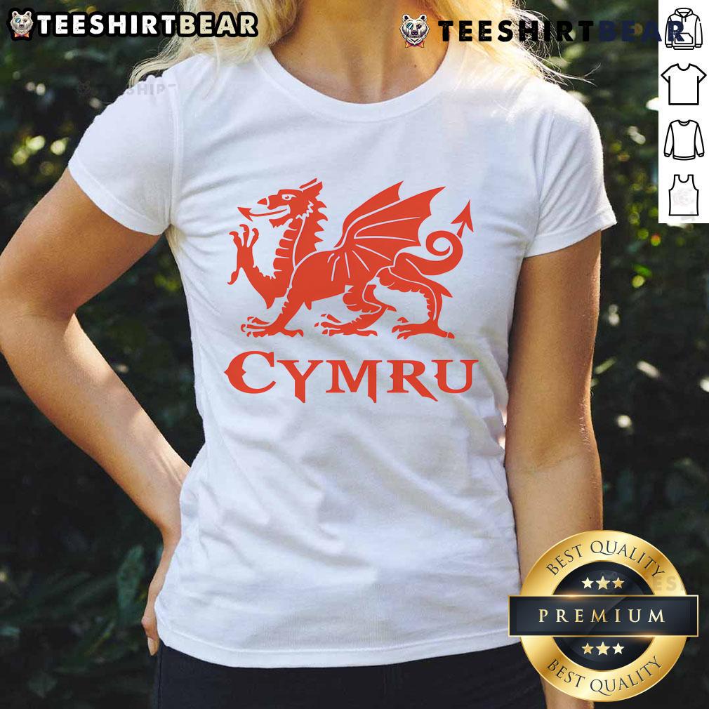 Nice Cymru Wales Cardiff dragon ladies tee featuring a vibrant design celebrating Welsh heritage and culture.