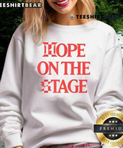 Model wearing a Nice Hope on the Stage sweatshirt, showcasing a stylish design perfect for casual wear.